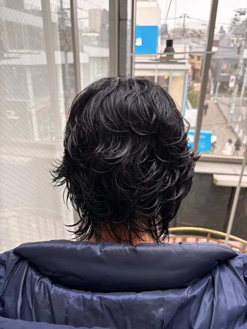 ミディアム パーマ メンズ ミディアムパーマ メンズパーマ 波巻きパーマ メンズ/レディース きくた　みずきのヘアスタイル