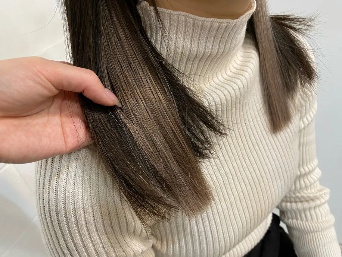カラー ベージュカラー ピンクカラー ピンクベージュ エクステ BRAS ナカガワのヘアスタイル