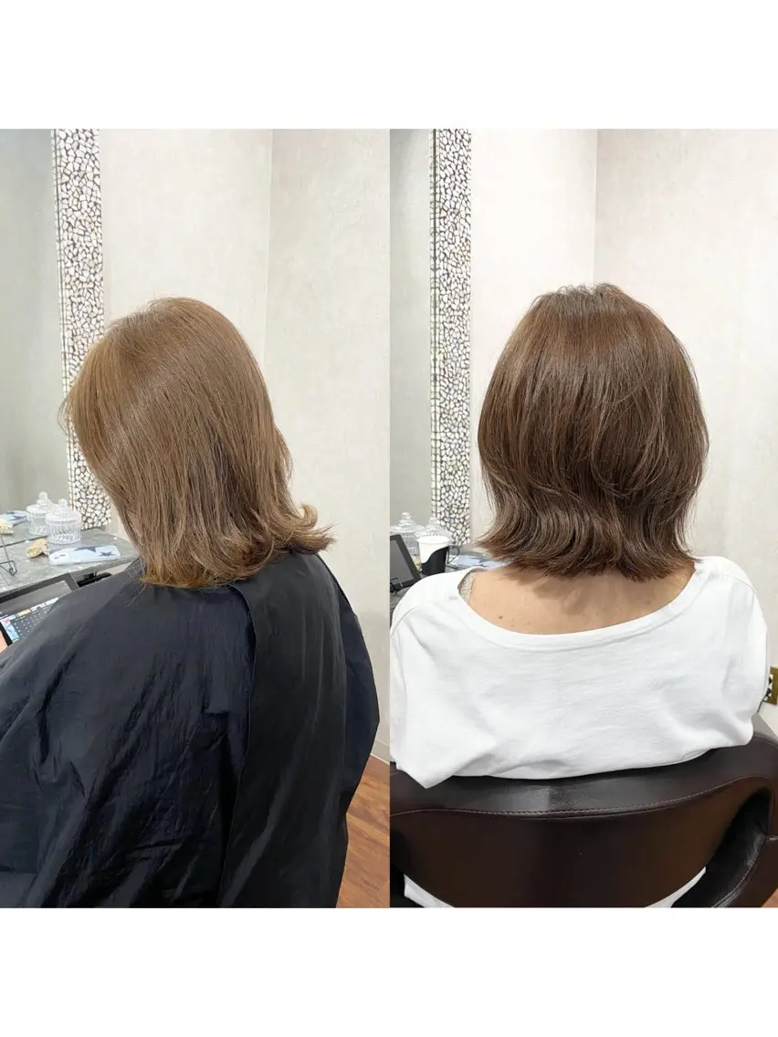 ミディアム カット ヘアカラー ＳＨＩ ＺＵのヘアスタイル