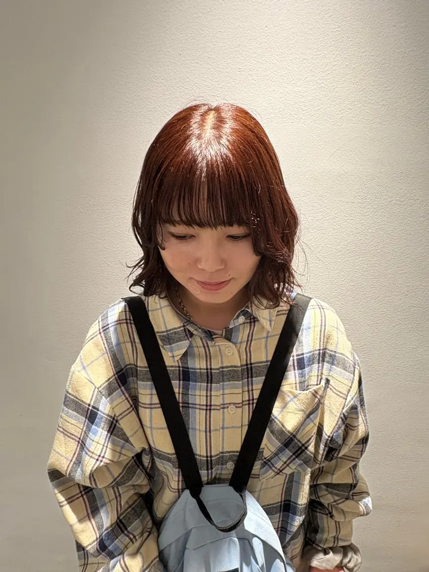 ショート カラー ブラウンカラー オレンジ オレンジブラウン e.n.u烏丸 / ｲﾂｷのヘアスタイル