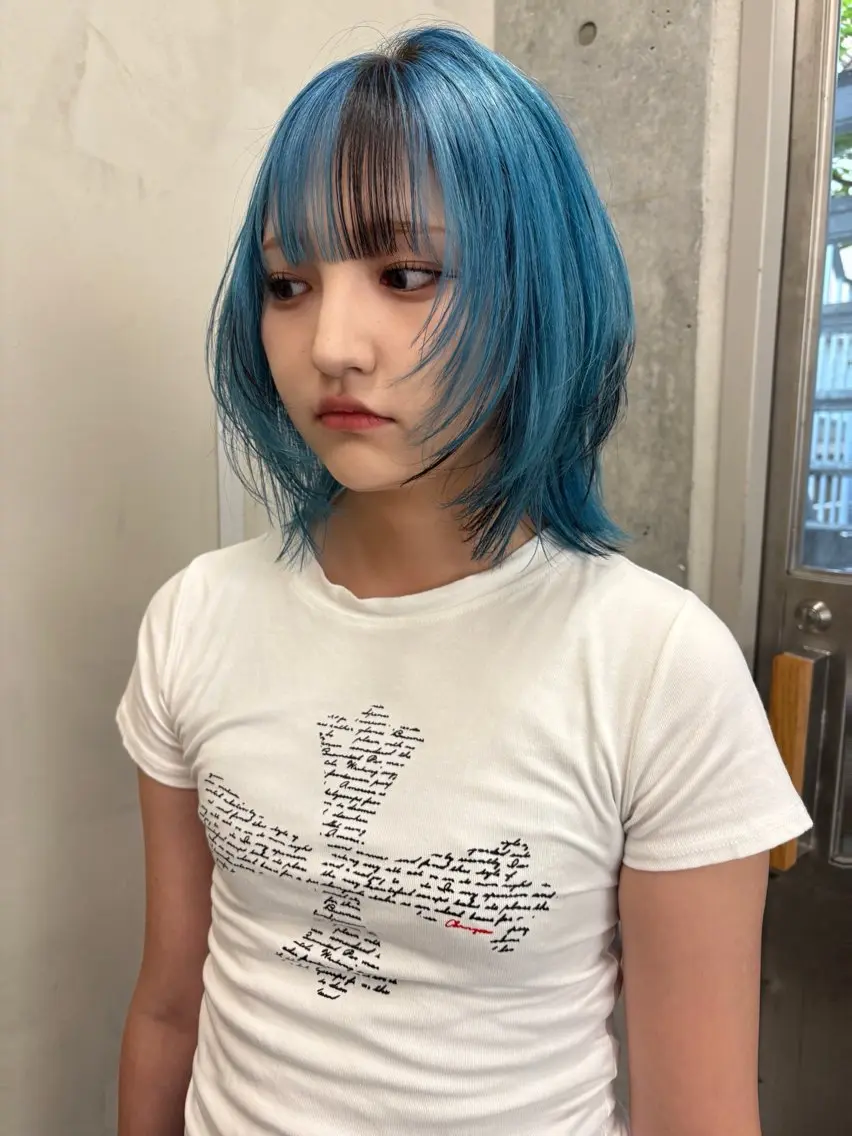 ミディアム カラー デザインカラー レイヤーカット カット ヘアカラー トリートメント yuuna/ ハッシュカット🎀のヘアスタイル