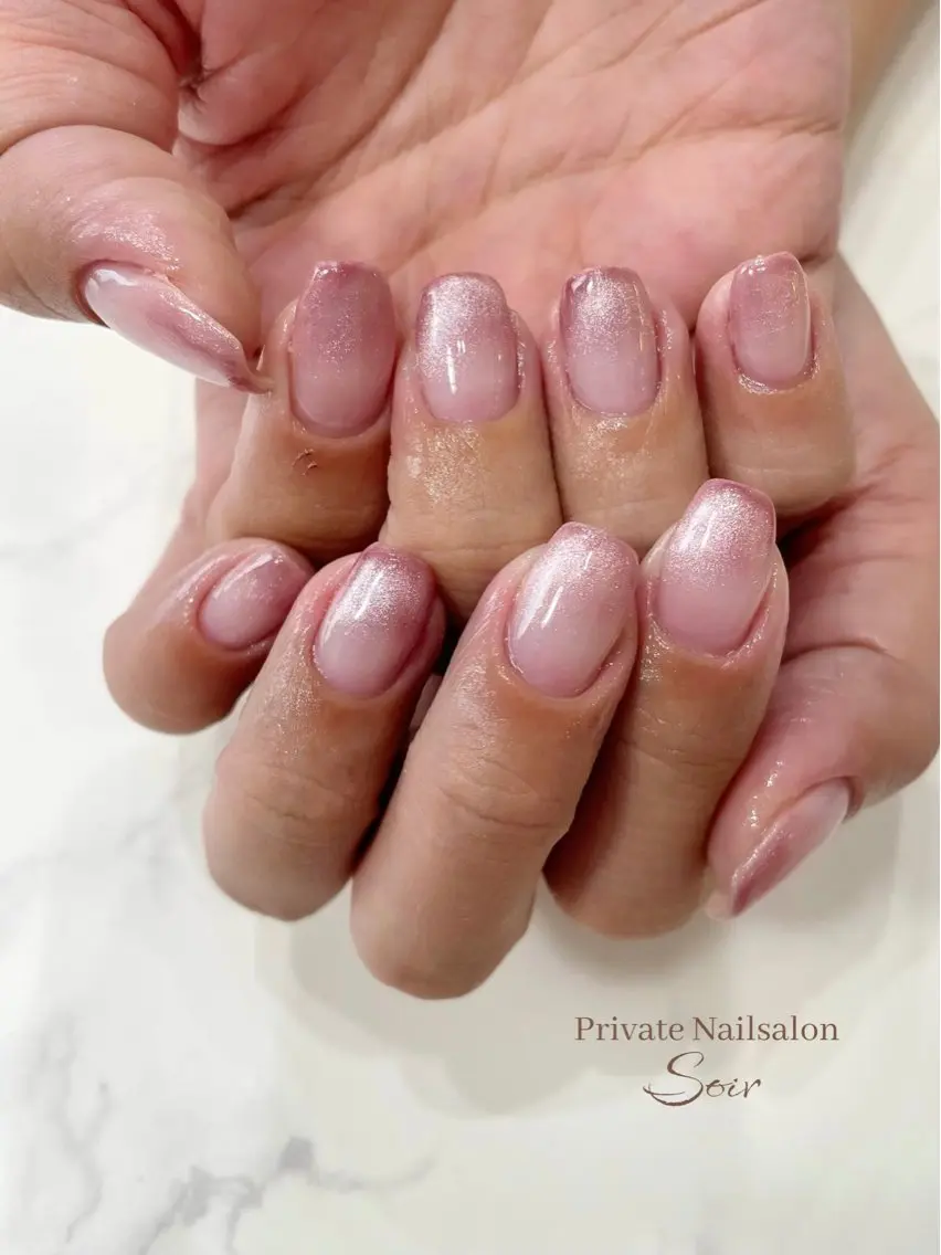 ネイル フレンチネイル マグネットネイル マグネットフレンチ ハンドネイル nail soirのネイルデザイン