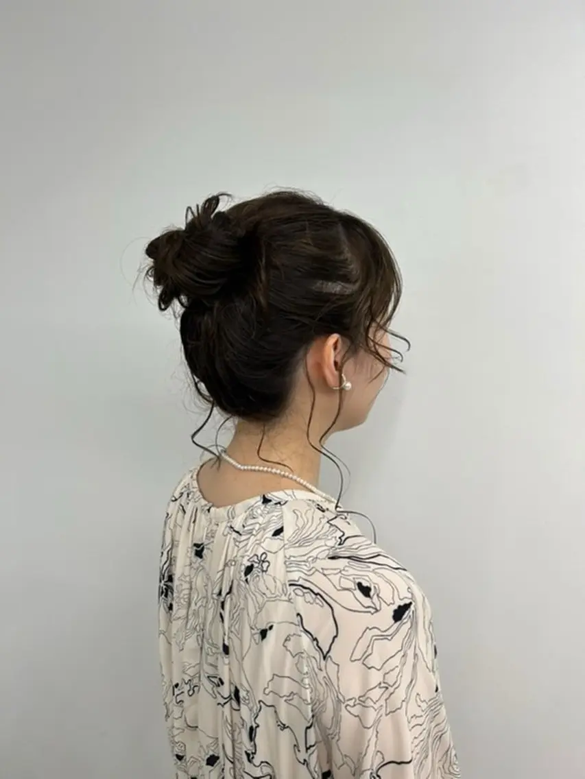 ヘアアレンジ ヘアセット レイヤー/透けカラー アレンジ/篠崎渚彩のヘアスタイル