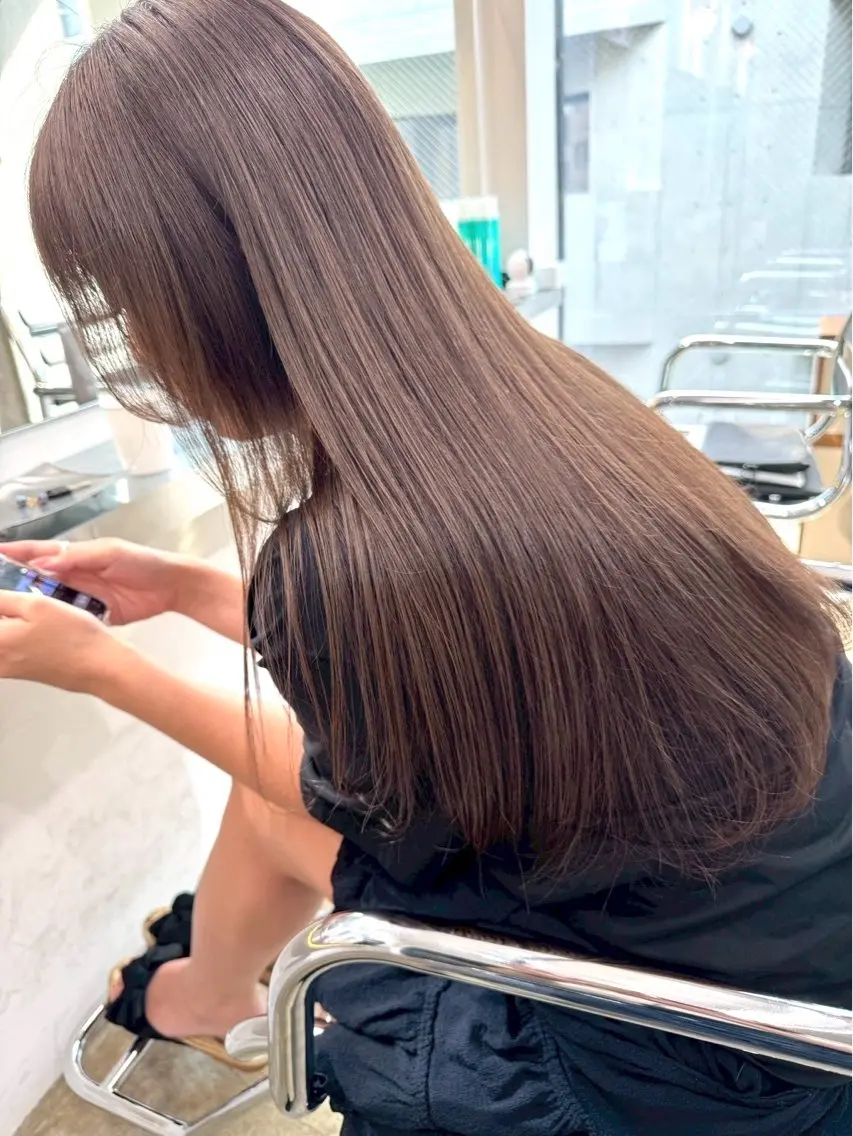 ロング カット ヘアカラー トリートメント 店長/YUTO ベージュの透明感得意のヘアスタイル