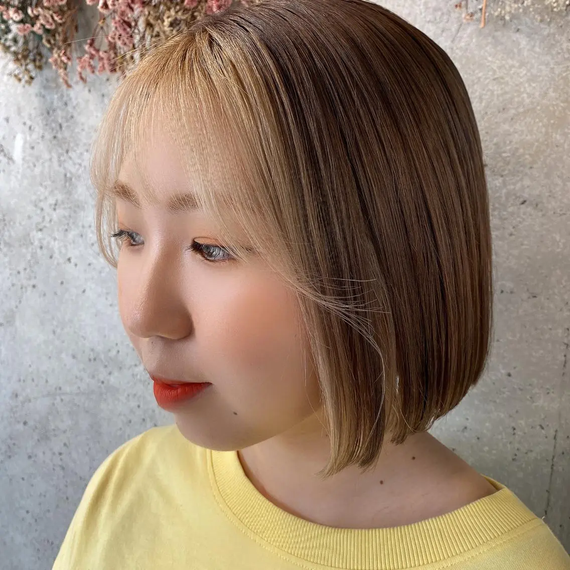 ショート カラー ミストバング ヘアカラー wakana 【ブリーチカラー】のヘアスタイル