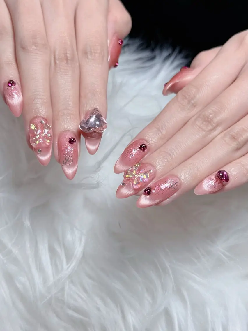 ネイル ボルドー チークネイル 長さ出し フレンチネイル ジェルネイル ハンドネイル VANI Belle Nailのネイルデザイン