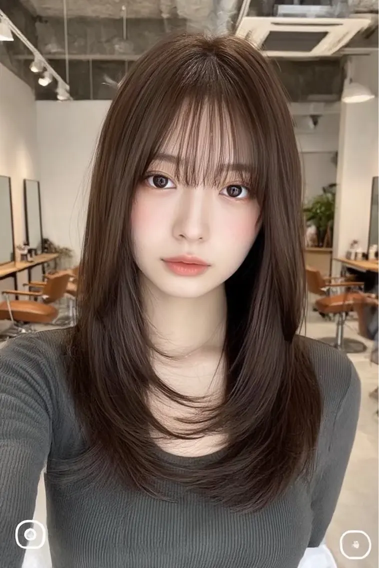 セミロング 絶対可愛い🍎透明感 カラーあります✨蕾祁のヘアスタイル