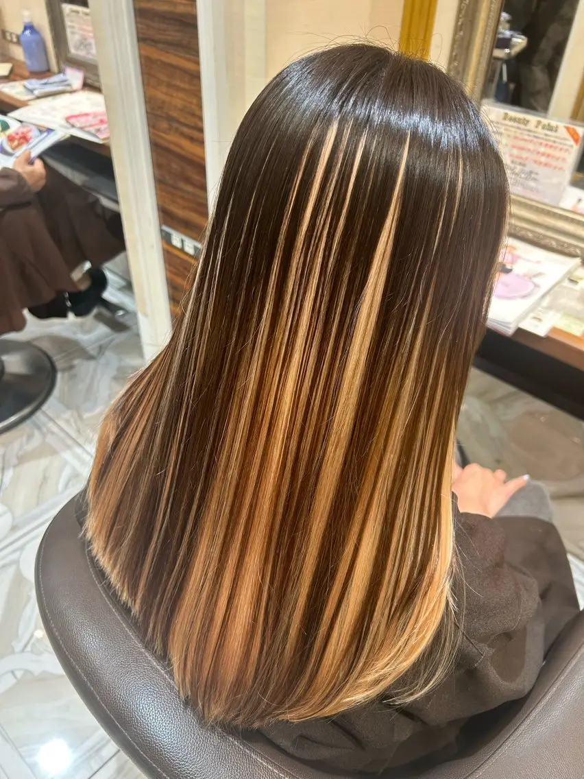 ロング 髪質改善 トリートメント ケアカラー/ダブル カラー☘️梅本琉衣のヘアスタイル
