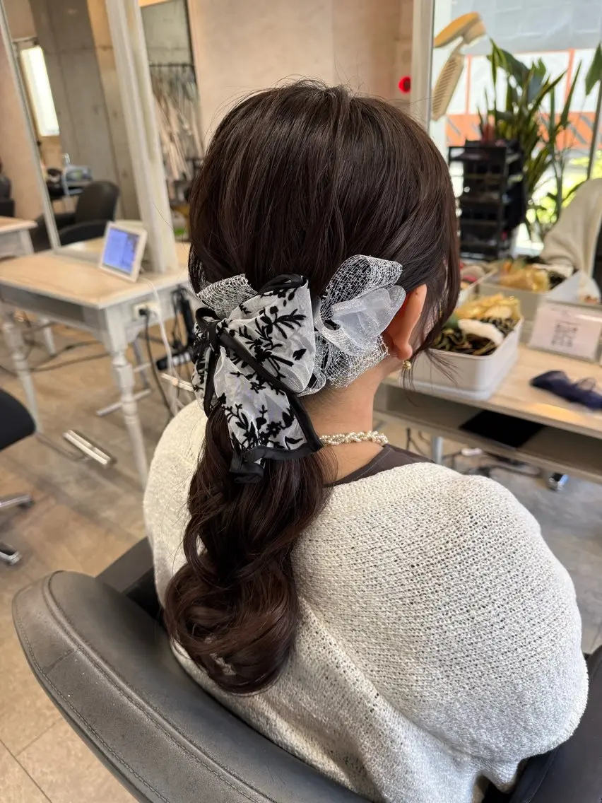 セミロング ヘアアレンジ 🎀ヘアセット/艶髪 /はやしほのか🎀のヘアスタイル