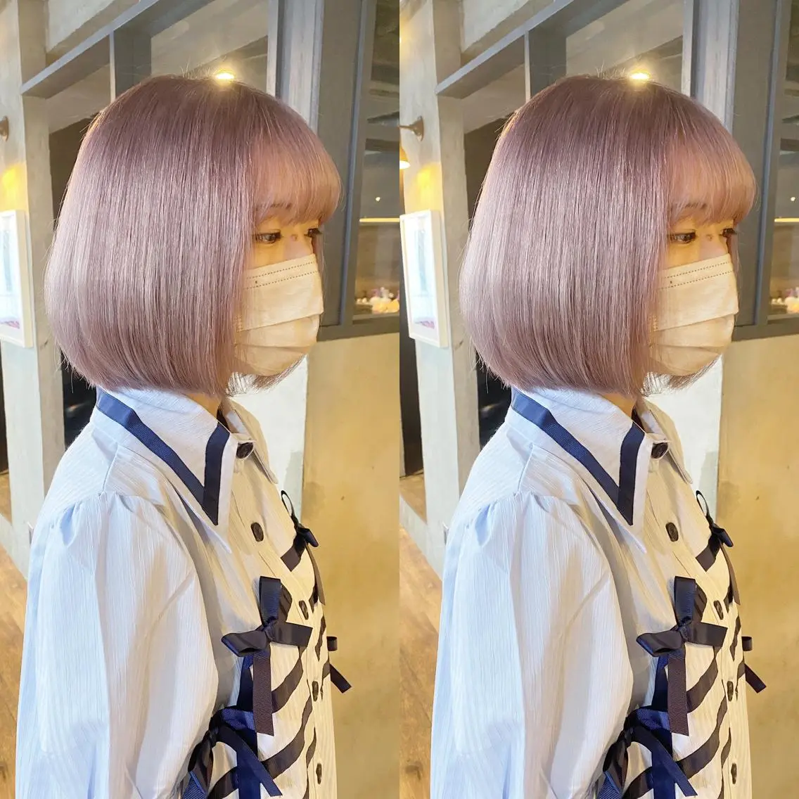 ミディアム カラー ヘアカラー トリートメント yoriダブルカラー 代表すがわらのヘアスタイル