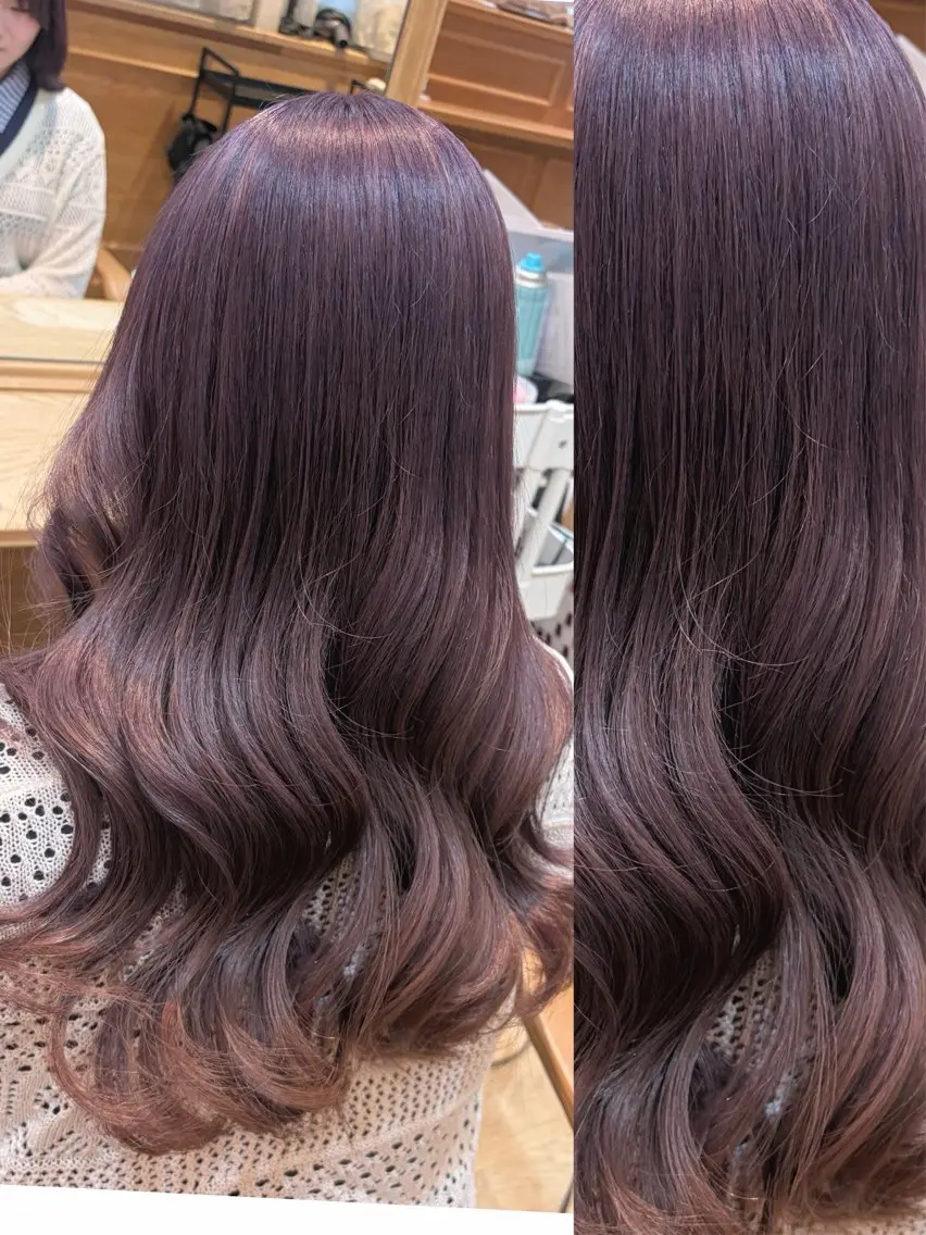 ロング カラー カット ヘアカラー トリートメント 👑髪質改善Wカラー 👑アユカのヘアスタイル