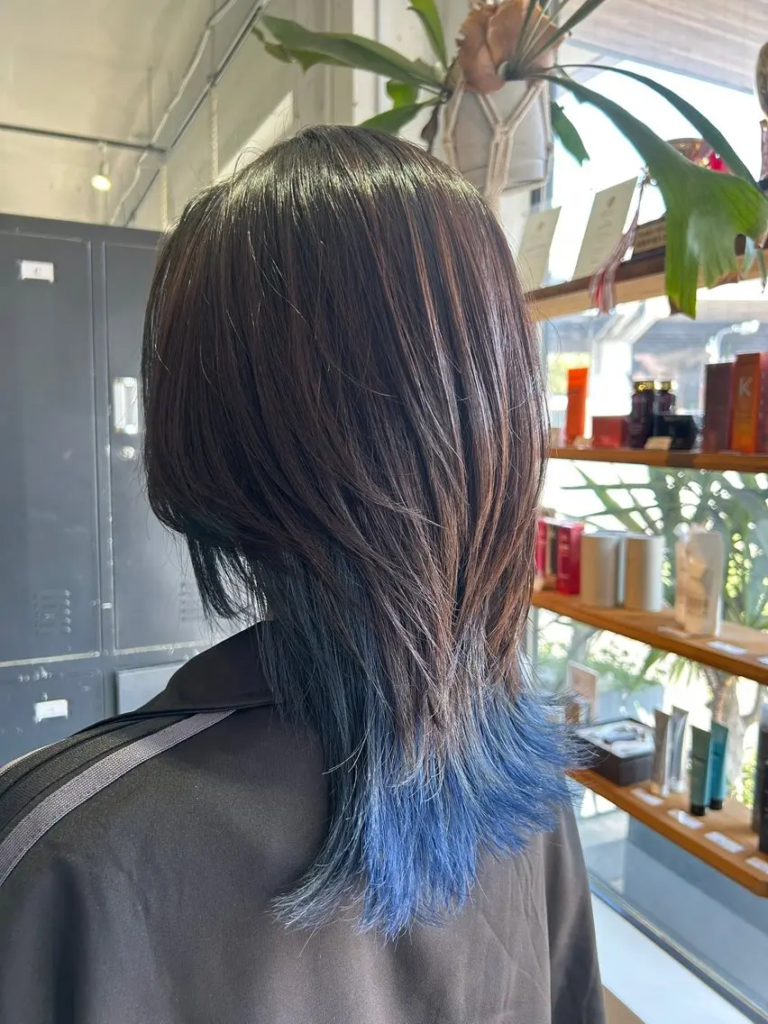 セミロング ウルフカット ヘアカラー ♡FERIA桃山台 サイトウ ユウ♡のヘアスタイル
