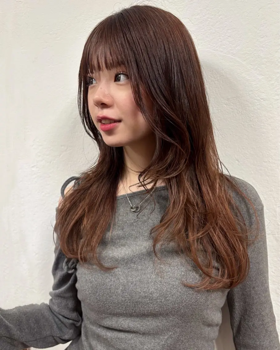 ロング カラー カット ヘアカラー 古畑 愛美のヘアスタイル