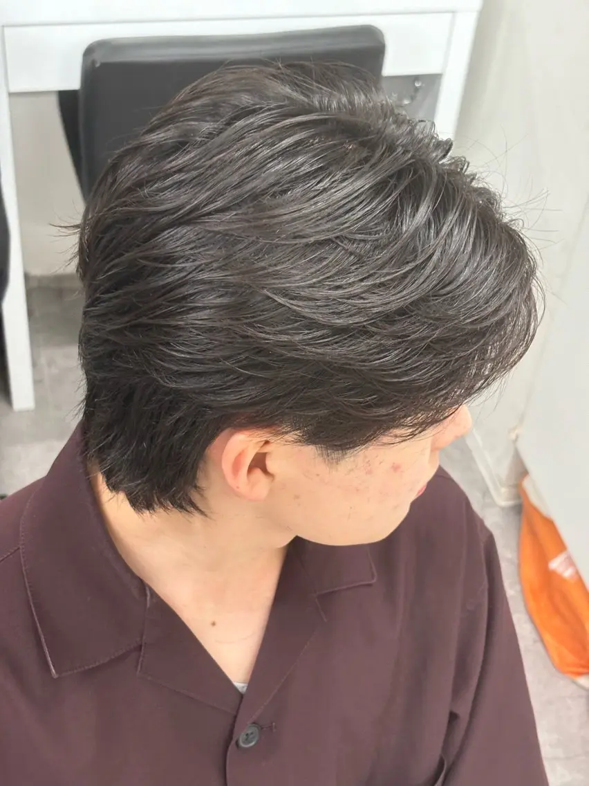 ミディアム カラー パーマ メンズ カット パーマ トリートメント ヘアセット 🔥最強メンズ特化/ パーマの達人🔥風見のヘアスタイル