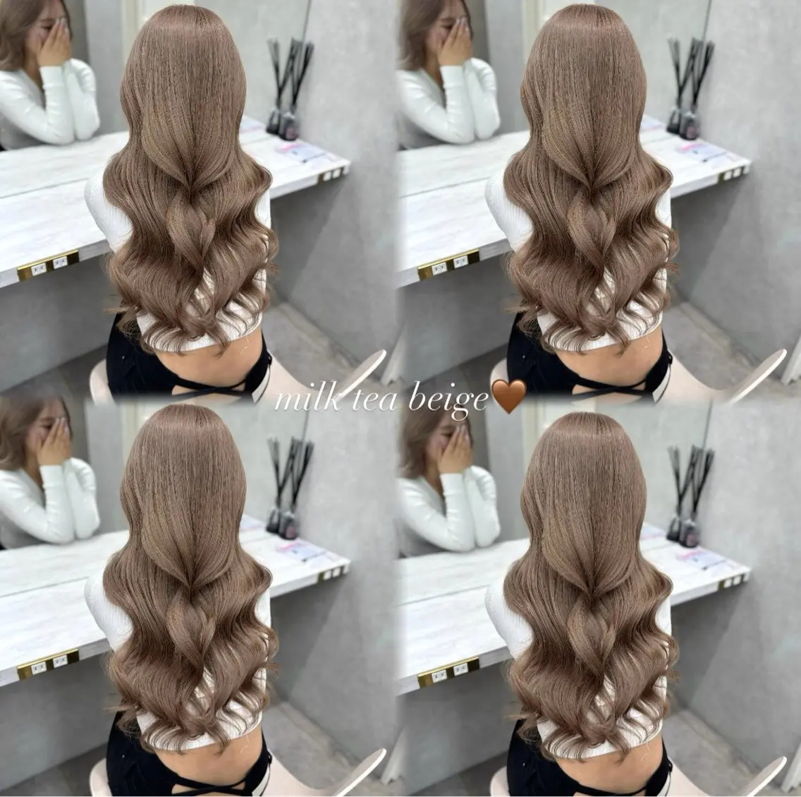 ロング 縮毛矯正 ヘアカラー 璃 音のヘアスタイル