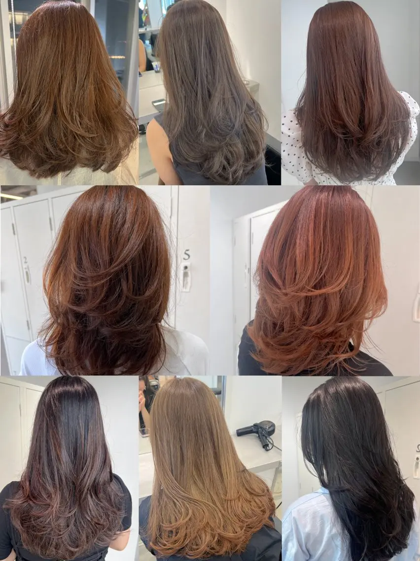 セミロング カラー カット ヘアカラー トリートメント 艶ハイトーン🔆 ️️️安座間 希のヘアスタイル