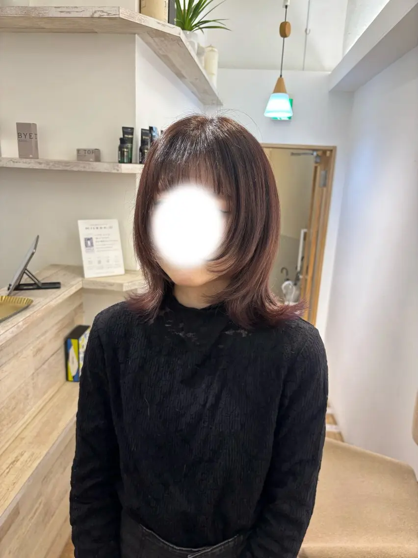 セミロング カラー カット ヘアカラー トリートメント ヘッドスパ ヘアセット ️韓国ヘア/レイヤー カットYūka❤️のヘアスタイル