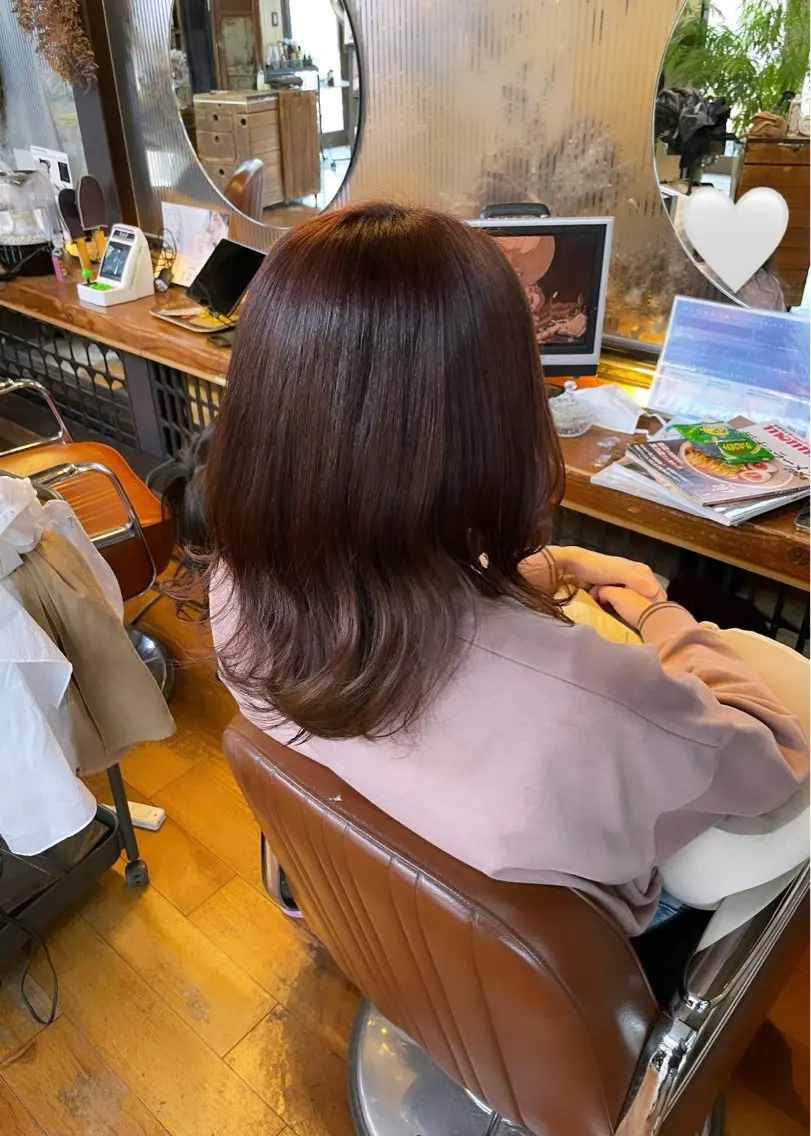 ミディアム カラー ベージュカラー オレンジ オレンジベージュ ayaka |トレンドヘアのヘアスタイル