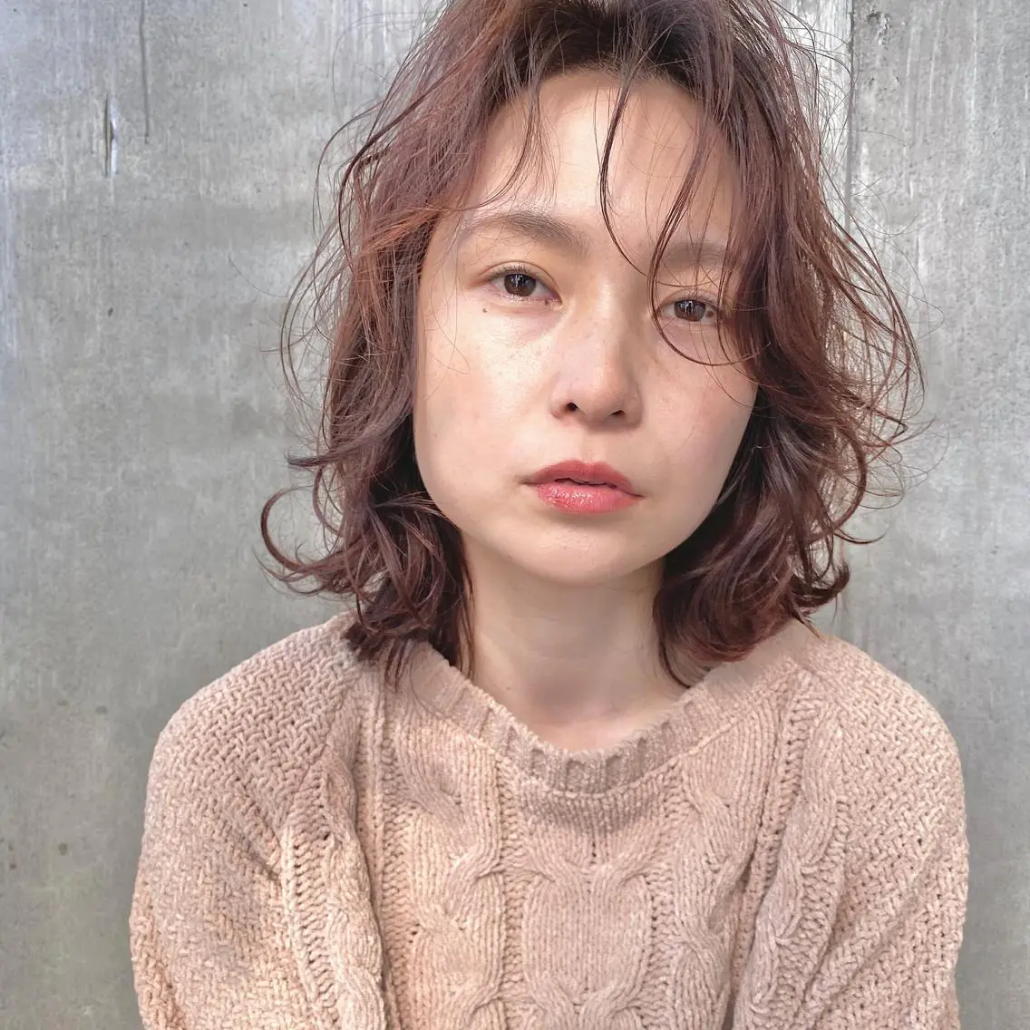 ミディアム カラー パーマ カット パーマ トリートメント 【ダメージレス施術】 【透明感】北村 拓也のヘアスタイル