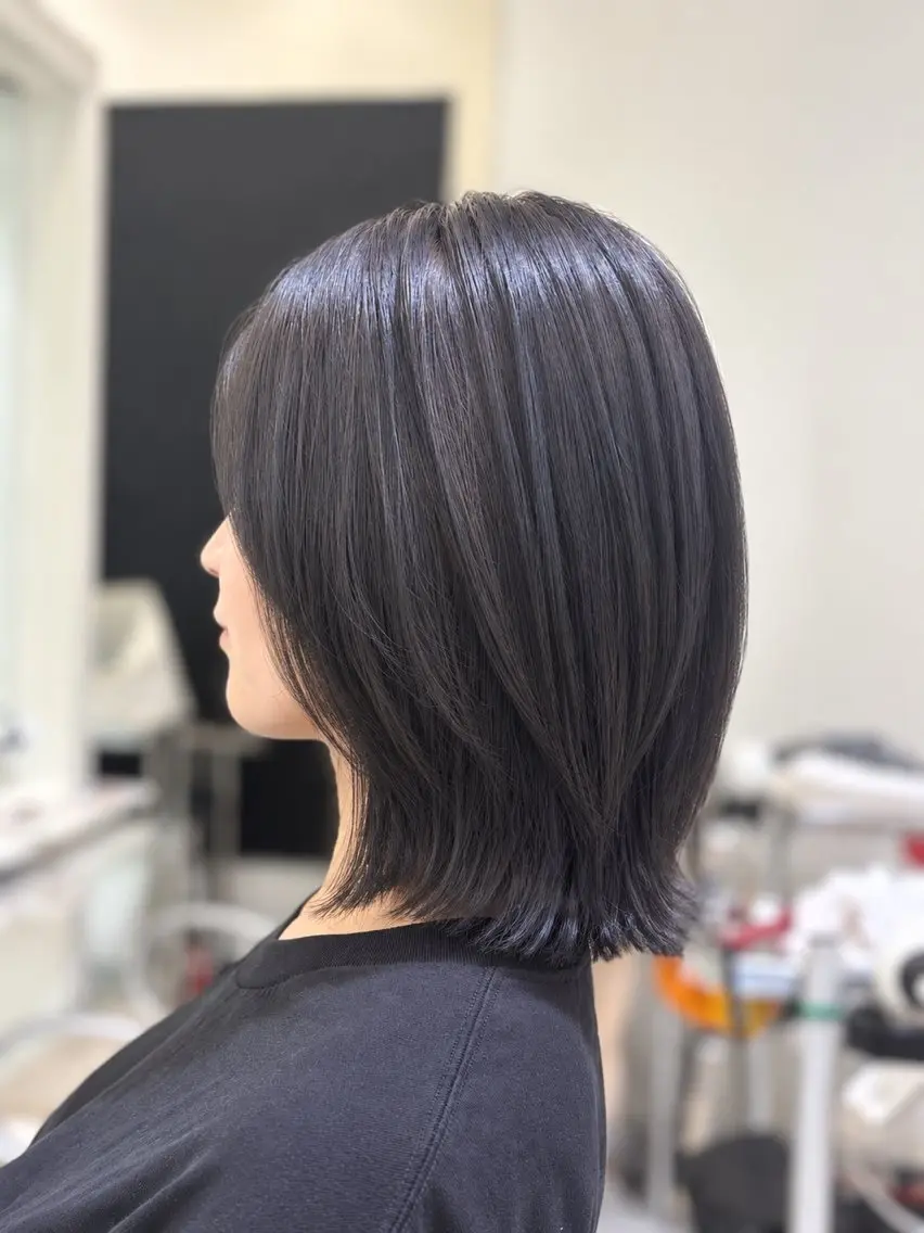 ミディアム ミディアムレイヤー レイヤーカット ヘアカラー ショート/ボブ 日向大のヘアスタイル