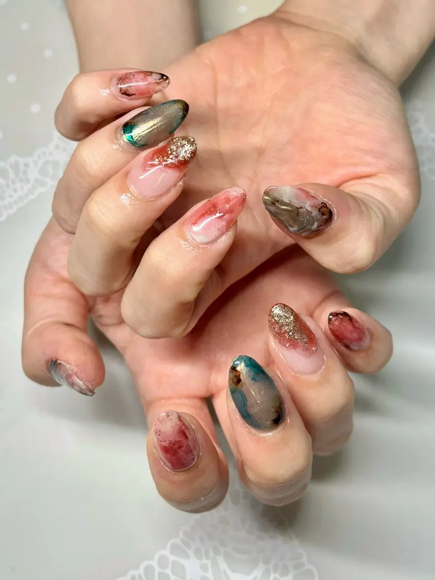 ネイル ニュアンスネイル 新宿ネイルサロン ジェミディローサのネイルデザイン