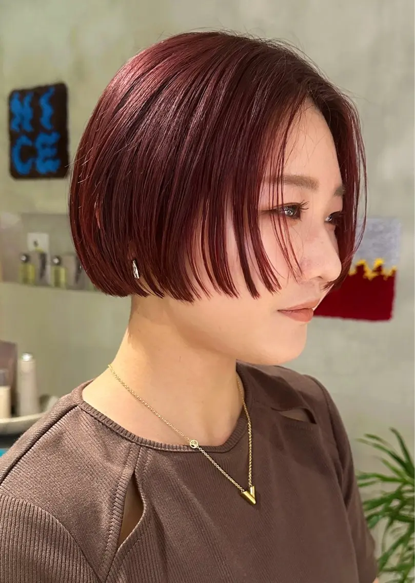 🍷Wine Red Color 〔6月限定 クイックトリートメント付き〕深みのある赤でツヤ感を引き立てるカラー🍓*°の写真