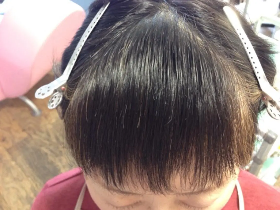 前髪縮毛矯正の写真