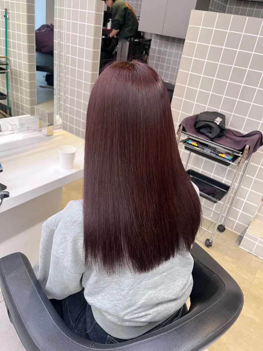 ロング ヘアカラー トリートメント 🥀韓流暖色ヘア 🥀yuzukiのヘアスタイル