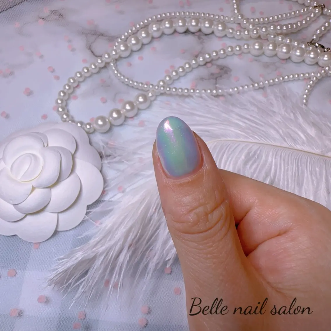ネイル オーロラネイル フットネイル 韓国ネイル ラメ(グリッター) ラメグラデーション Belle nail salon 新小岩のネイルデザイン