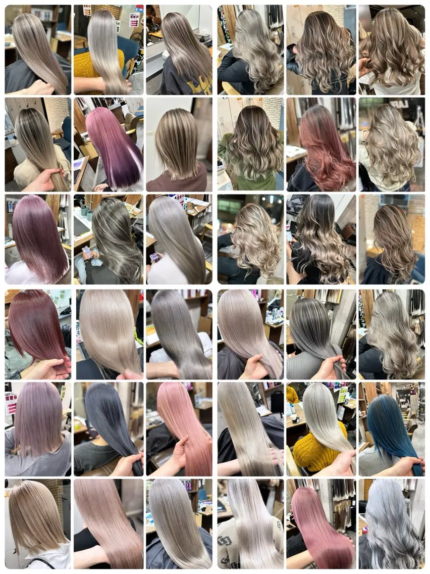 セミロング カラー バレイヤージュ ハイライトカラー ハイトーンカラー ハイライト レイヤーカット 難波ブリーチカラー 伊藤洋輝のヘアスタイル