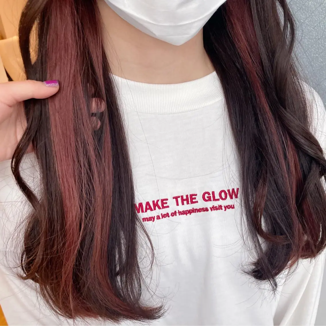 セミロング カラー ピンクカラー なつき/艶ピンク/ girly hairのヘアスタイル