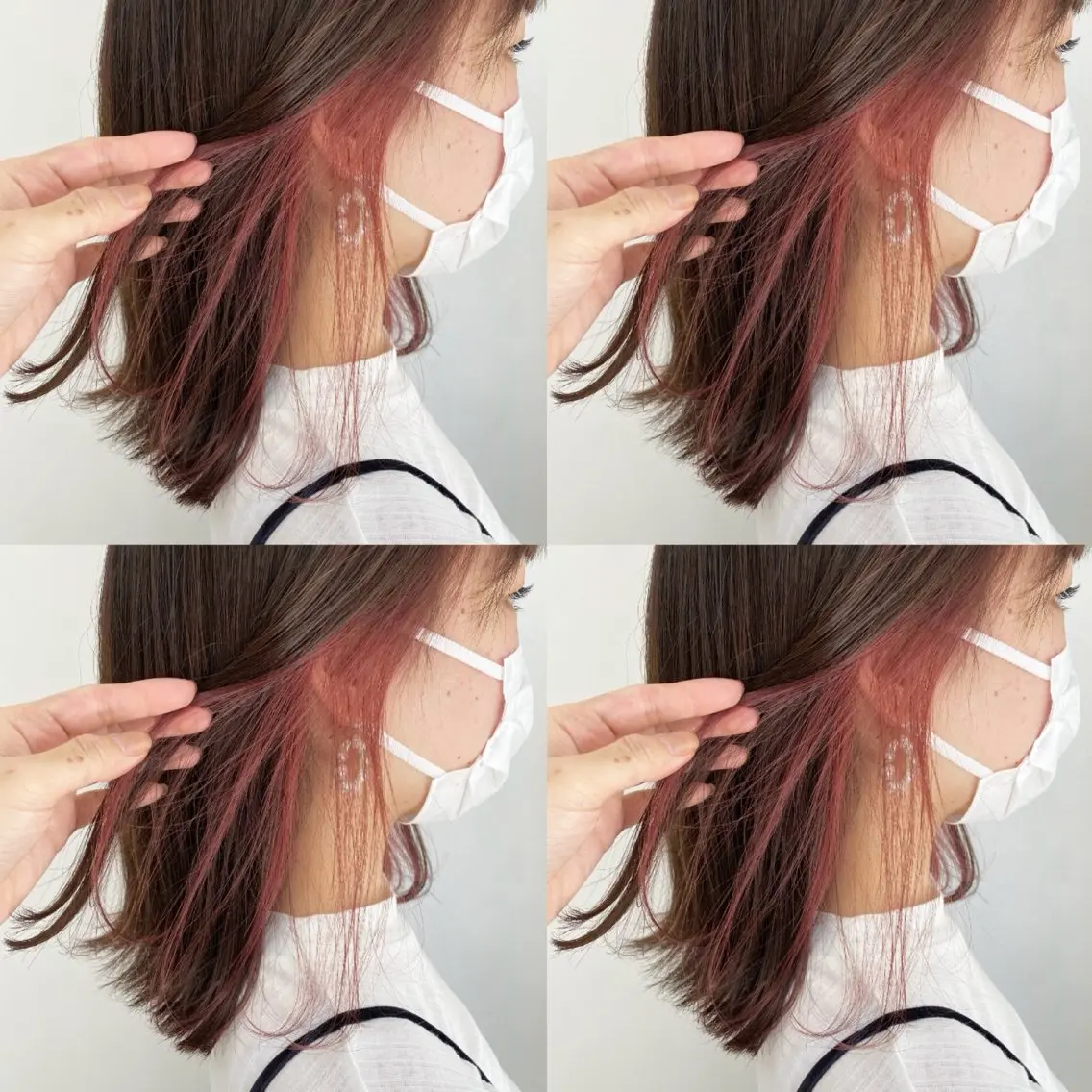 カラー ブリーチ イヤリングカラー Zina‎ 🤍 AYAのヘアスタイル