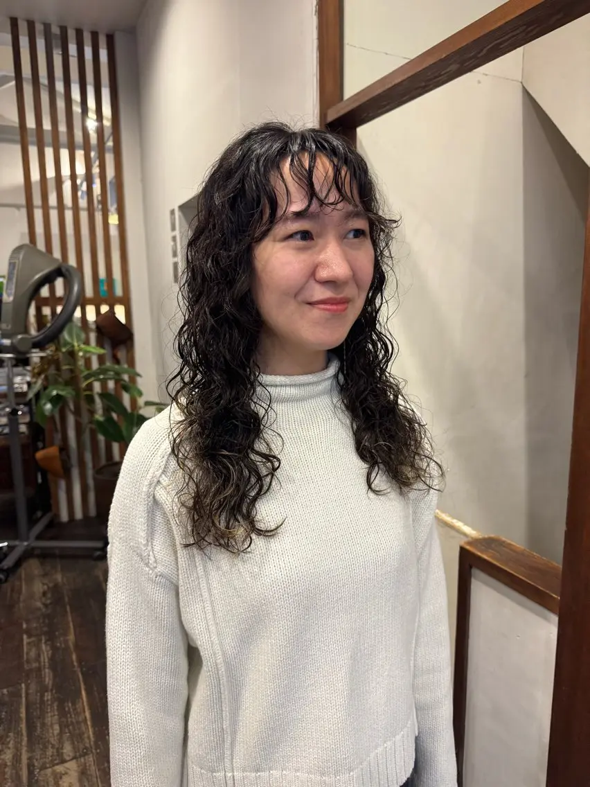 ロング パーマ カット パーマ MOK大阪梅田店 Asahiのヘアスタイル