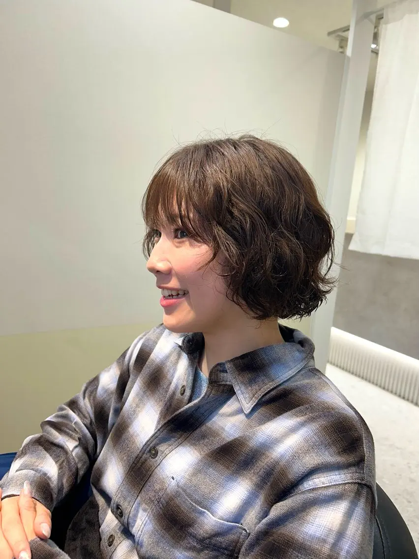 ショート パーマ ボブ カット パーマ トリートメント 🩰ニシムラヒカリ 半個室salon♡*のヘアスタイル