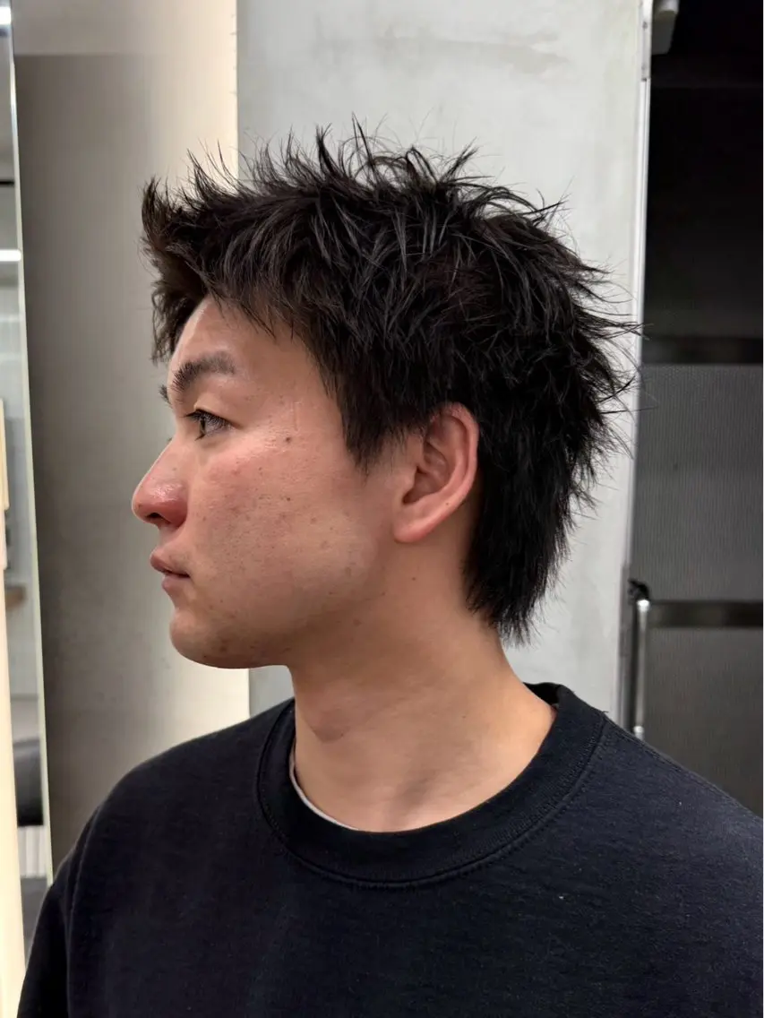 パーマ メンズ カット トリートメント ヘアセット 豊崎 佑輔のヘアスタイル
