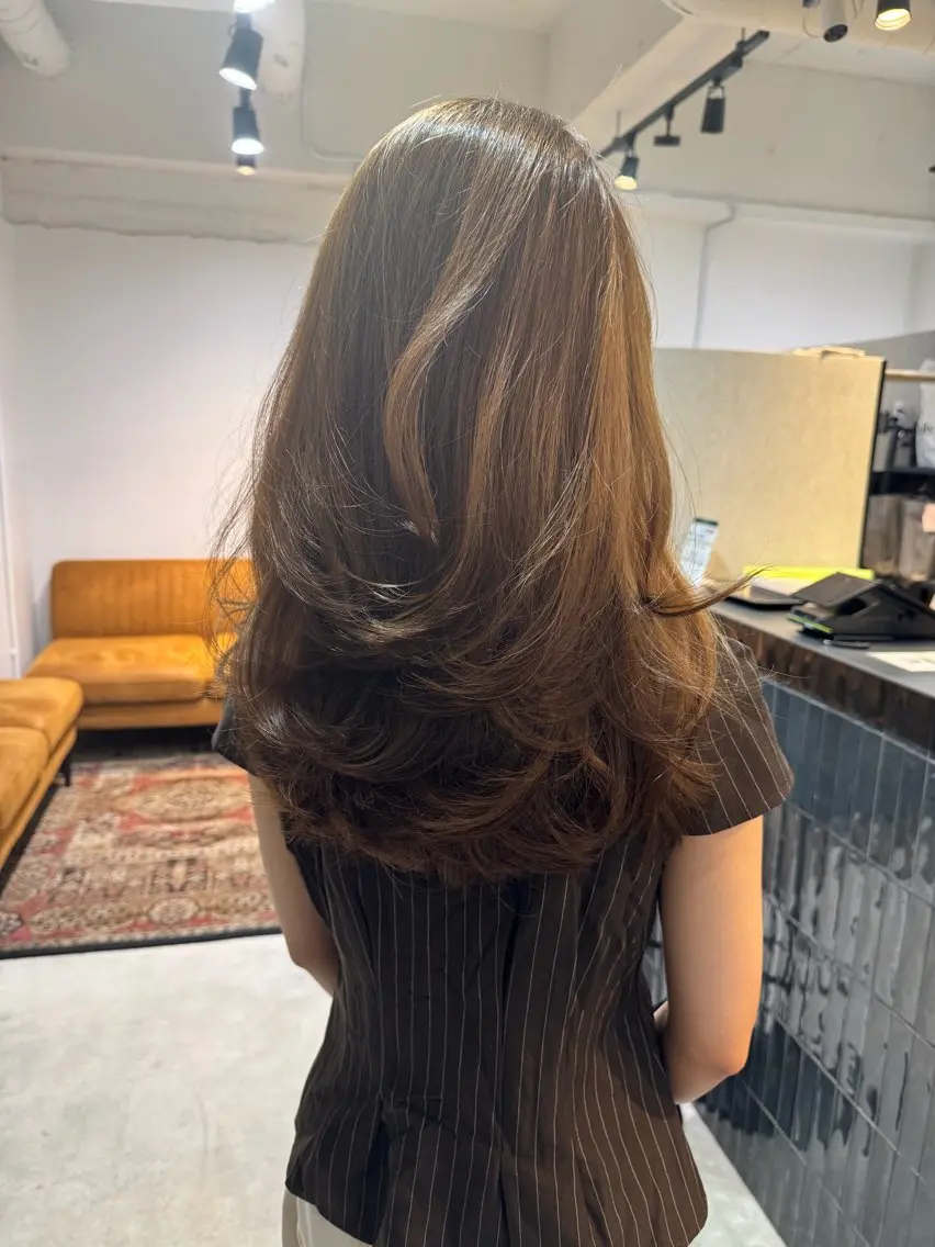 ロング カラー レイヤーカット 海外/レイヤー/ボブ 海外スタイルのヘアスタイル