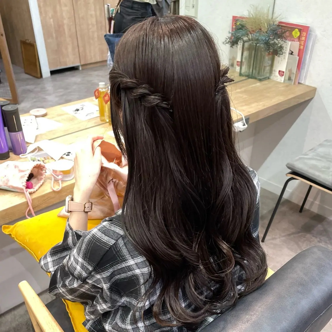 ヘアアレンジ ヘアセット 銀座：似合わせカラー オリーブ🫒アレンジのヘアスタイル