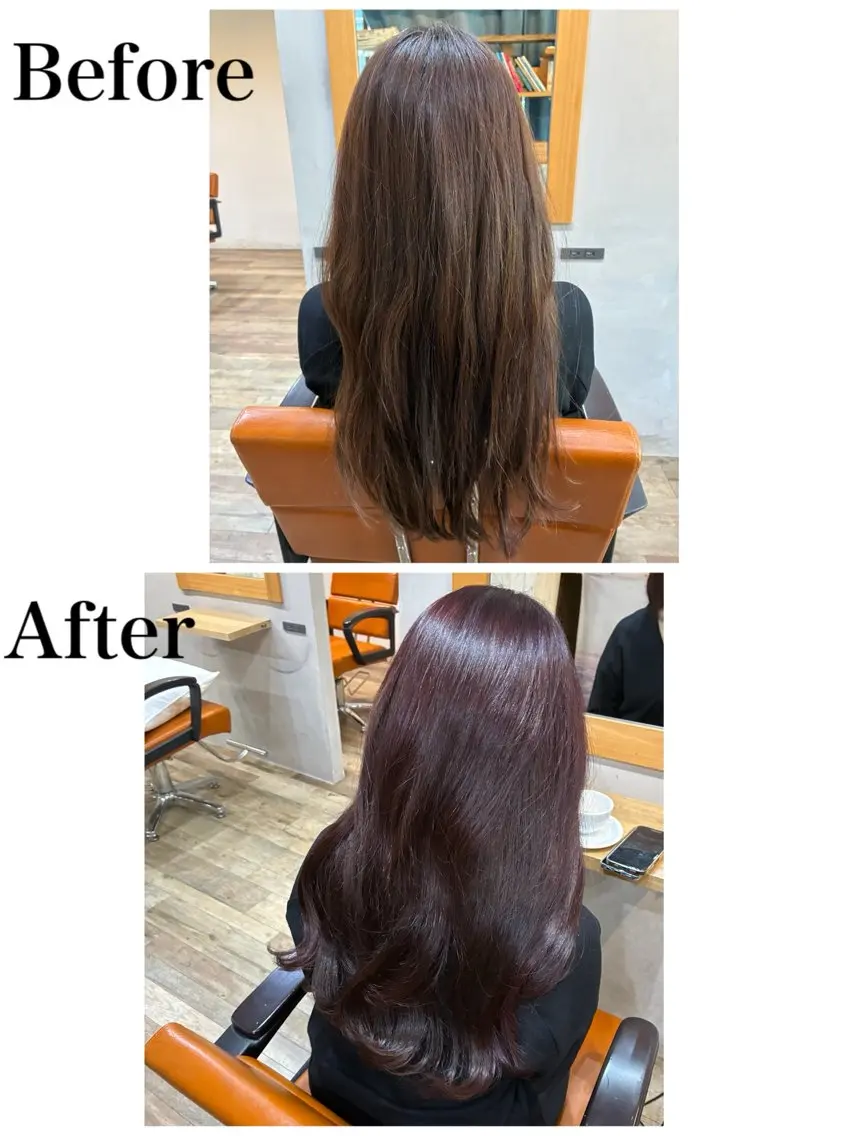 カラー ボルドーカラー お褒めの口コミ多数✨ 美髪カラー/浦本冴絵のヘアスタイル