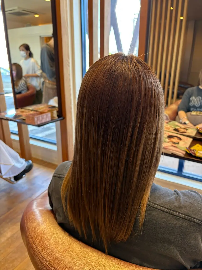 ミディアム 縮毛矯正 トリートメント 山本 あやめ子のヘアスタイル