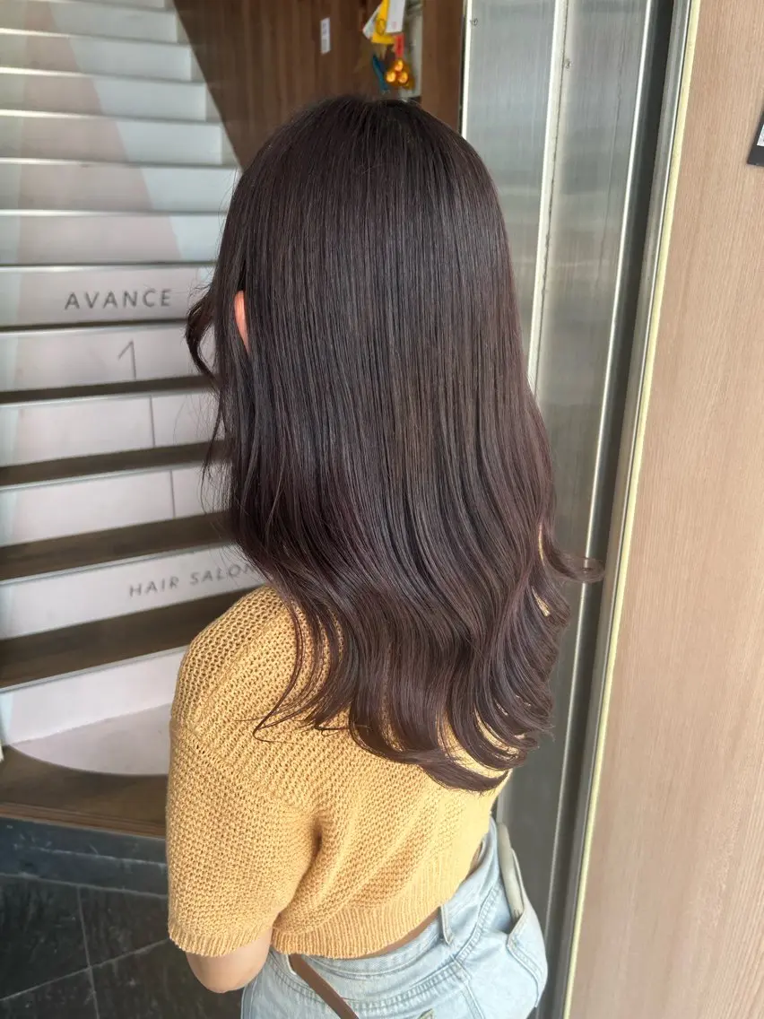 セミロング 【ブリーチ無しW】 【暗髪&暖色系】圭真のヘアスタイル