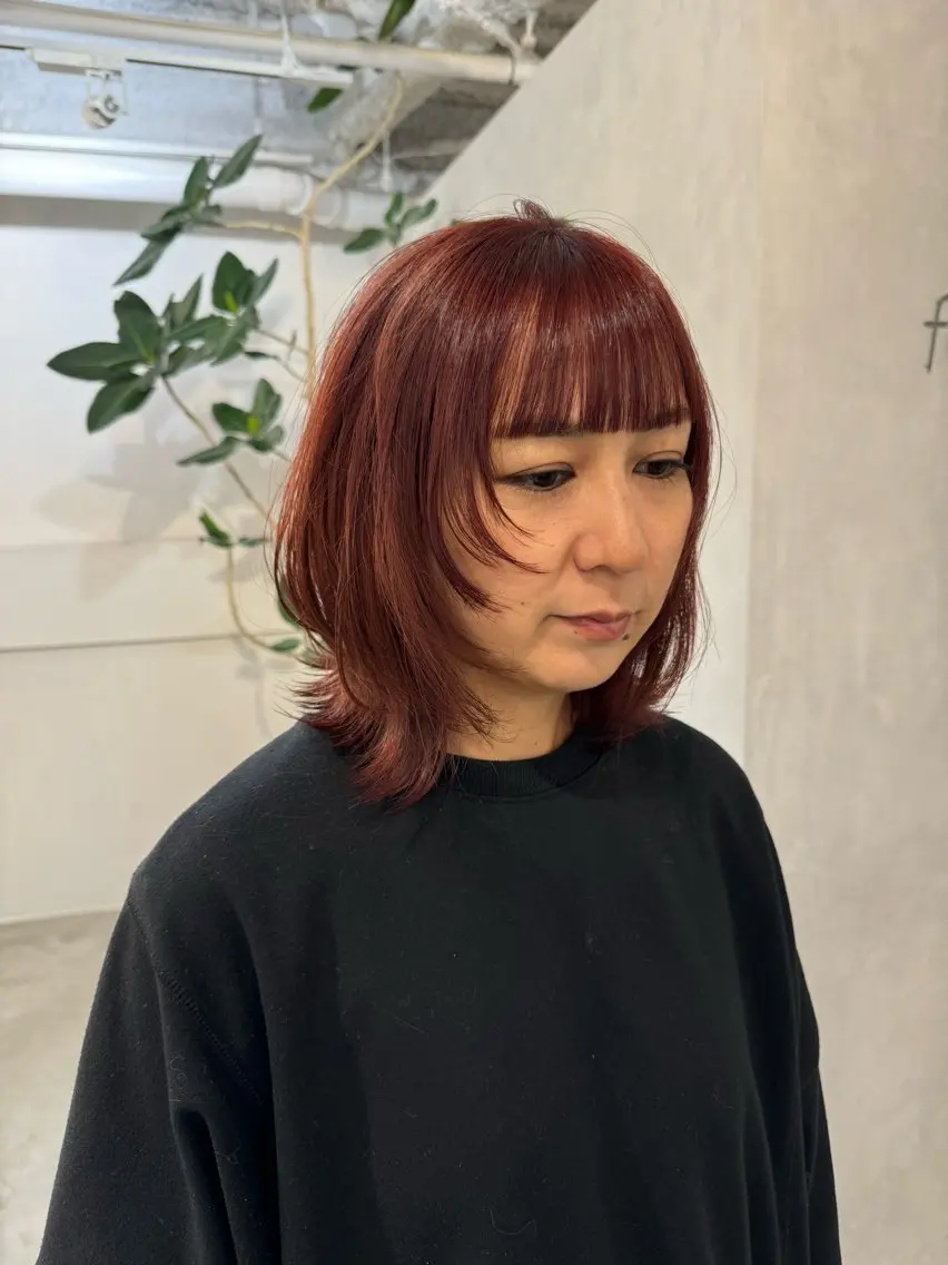 セミロング カット ヘアカラー トリートメント 新宿/顔周りカット +レイヤー=しずく♩のヘアスタイル