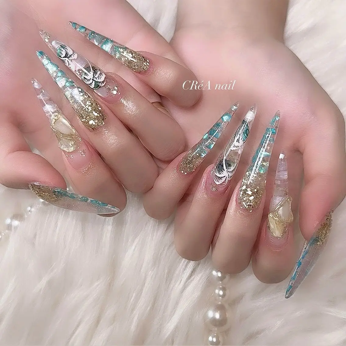 ネイル ロングネイル スカルプネイル CReA nailのネイルデザイン