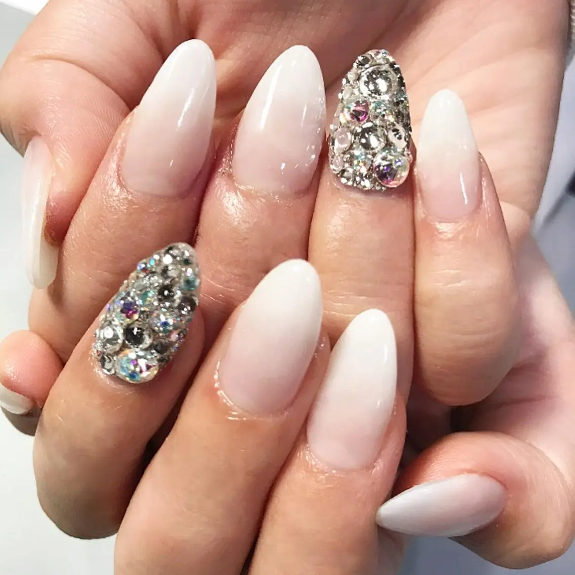 ネイル ジェルネイル グラデーション スカルプネイル 渋谷/チップ長さ出し 👑アプレgel-xのネイルデザイン