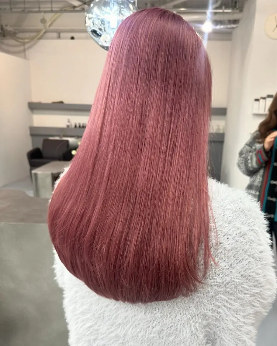 ロング カラー ブリーチ 透明感カラー ダブルカラー ブリーチなしカラー ピンクカラー 🫧ケアブリーチ/ ヘアセット/愛美🫧のヘアスタイル