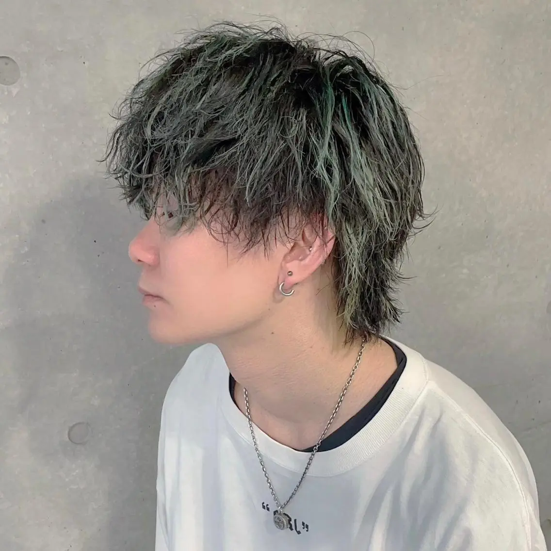 ミディアム パーマ メンズ メンズハイライト メンズウルフカット ハイライト ウルフカット 藤井優大 店舗異動しましたのその他イメージ