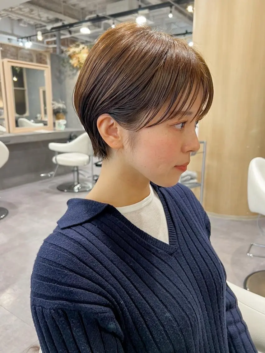 似合わせショート、ボブ+艶カラー+トリートメントの写真
