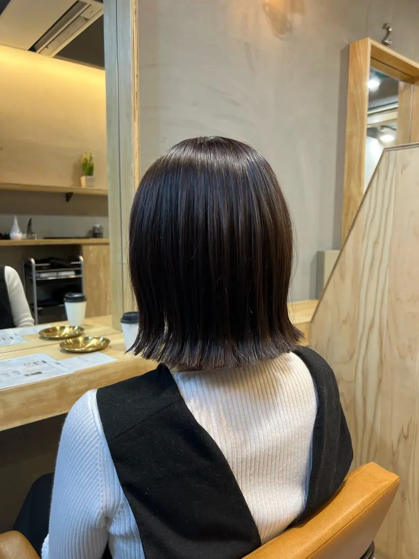 ショート カラー 切りっぱなしボブ ボブ 神戸ボブ✂️ ioe三宮/田 伸佳のヘアスタイル
