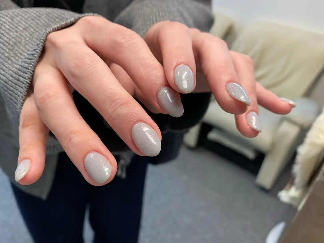 ネイル カジュアル チークネイル 成人式 ドット フレンチネイル ハンドネイル ゆず- Nail Salonのネイルデザイン