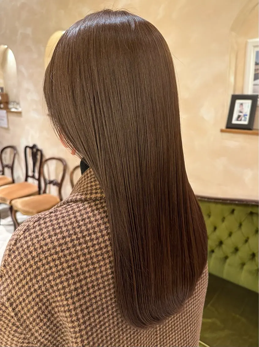 ロング 縮毛矯正 有賀 颯天のヘアスタイル