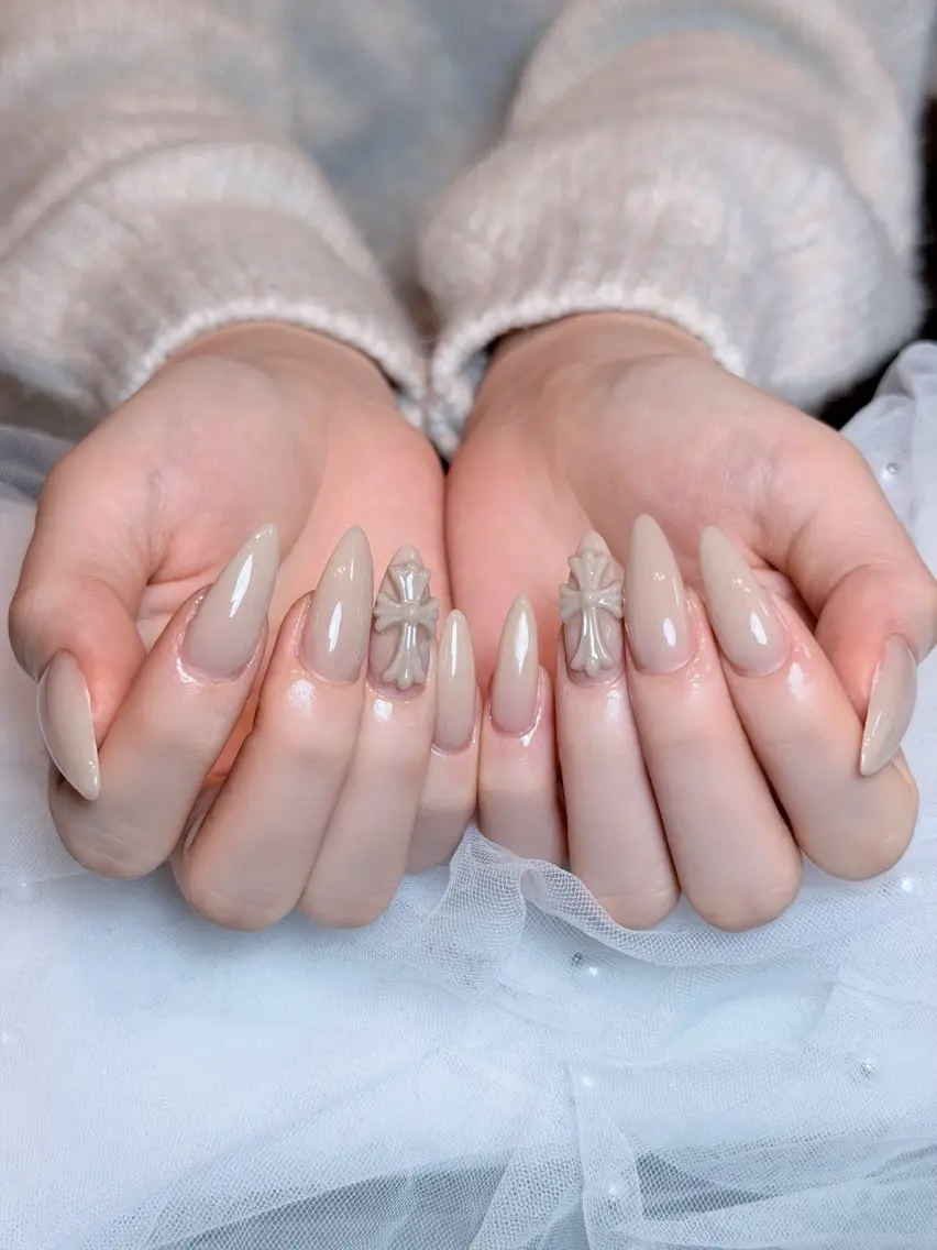ネイル オーロラネイル ボルドー ブラウン 氷ネイル・うるうるネイル キラキラネイル ハンドネイル Julli NailStudioのネイルデザイン